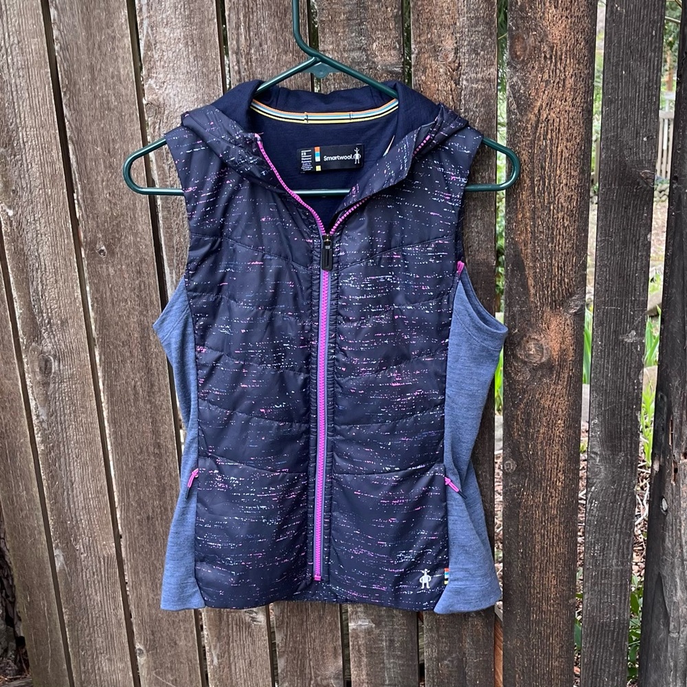 Smartwool Wm’s Smartloft 60 Merino Lined Hoodie Vest Sz XS